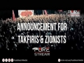Announcement for Takfiris & Zionists - Farsi sub English